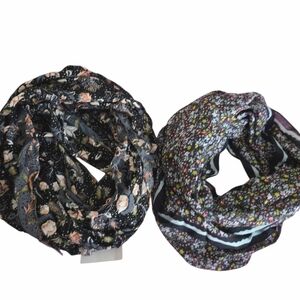 2 NWT LOFT Floral Print Infinity Scarves -  Multicolor